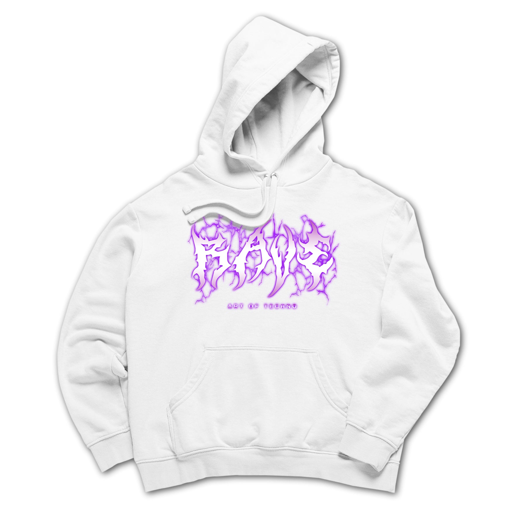 Rave Lightning Front Print Hoodie