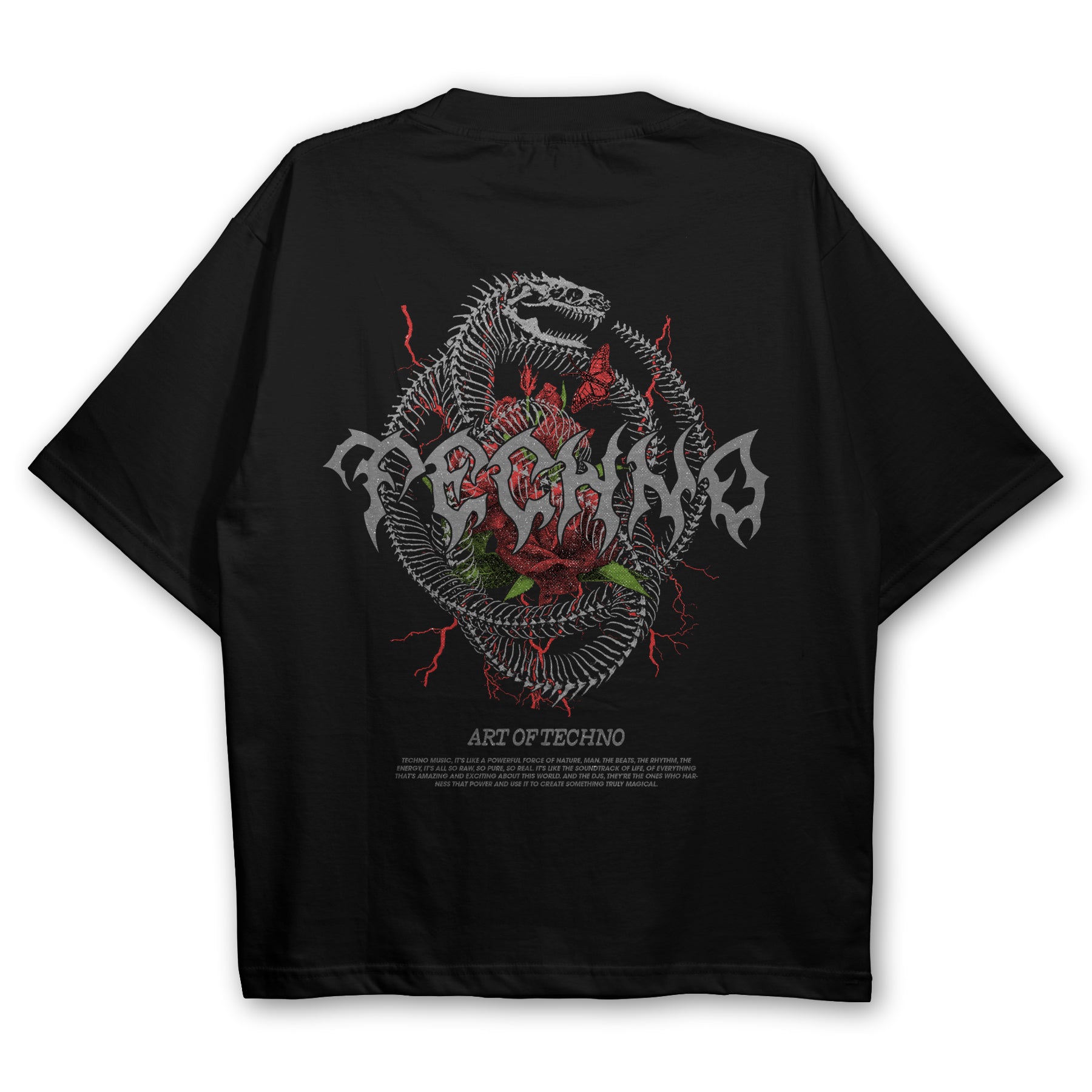 Techno Death Flower Oversized T-Shirt