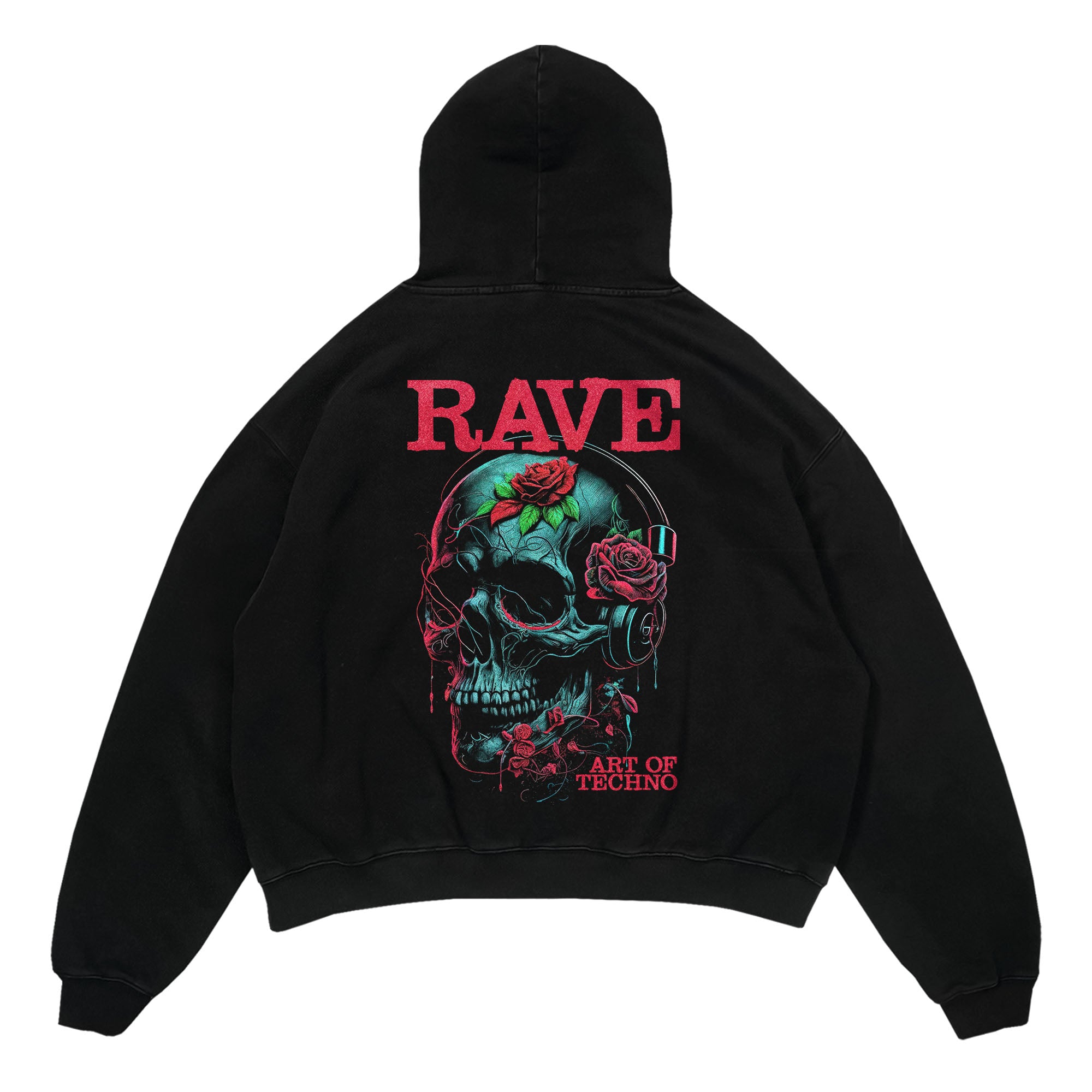 Rave Skull of Roses Oversized Hoodie