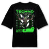 Techno Alien Oversized Back Patch T-Shirt