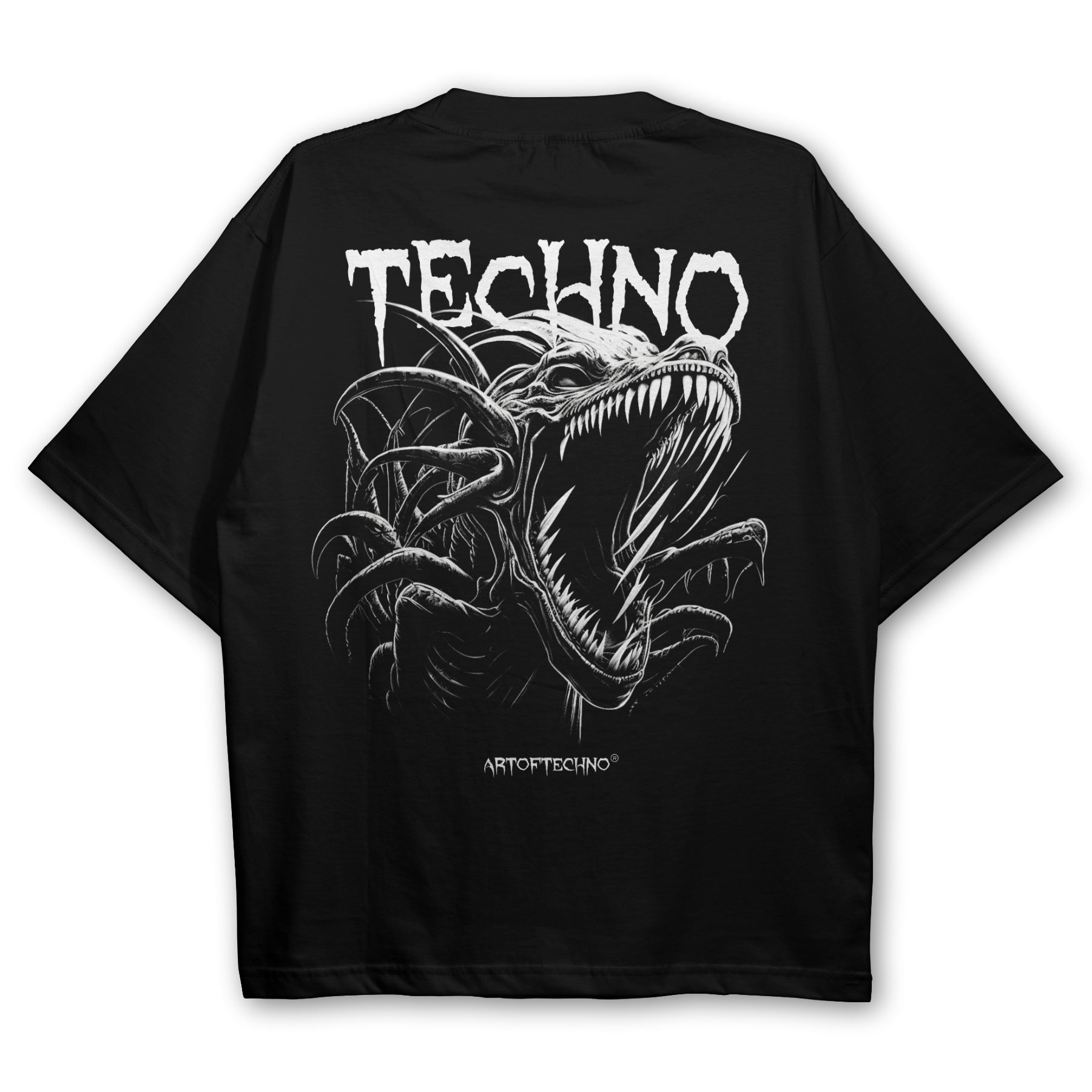 Techno Alien Dragon Oversized T-Shirt