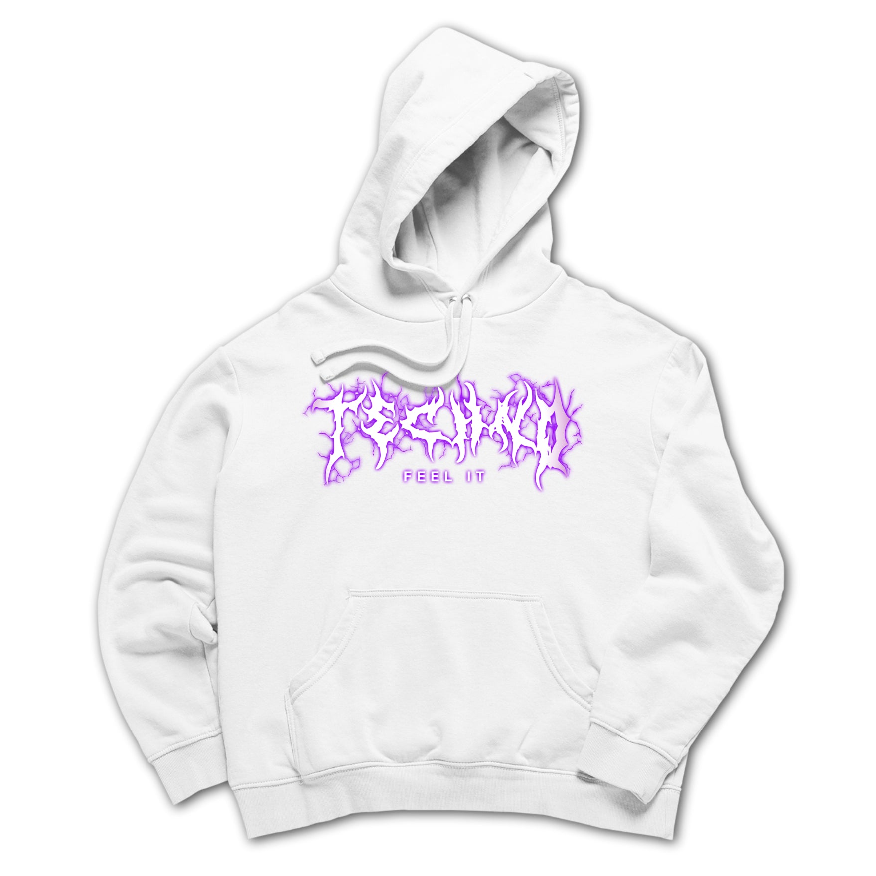 Techno Lightning Front Print Hoodie