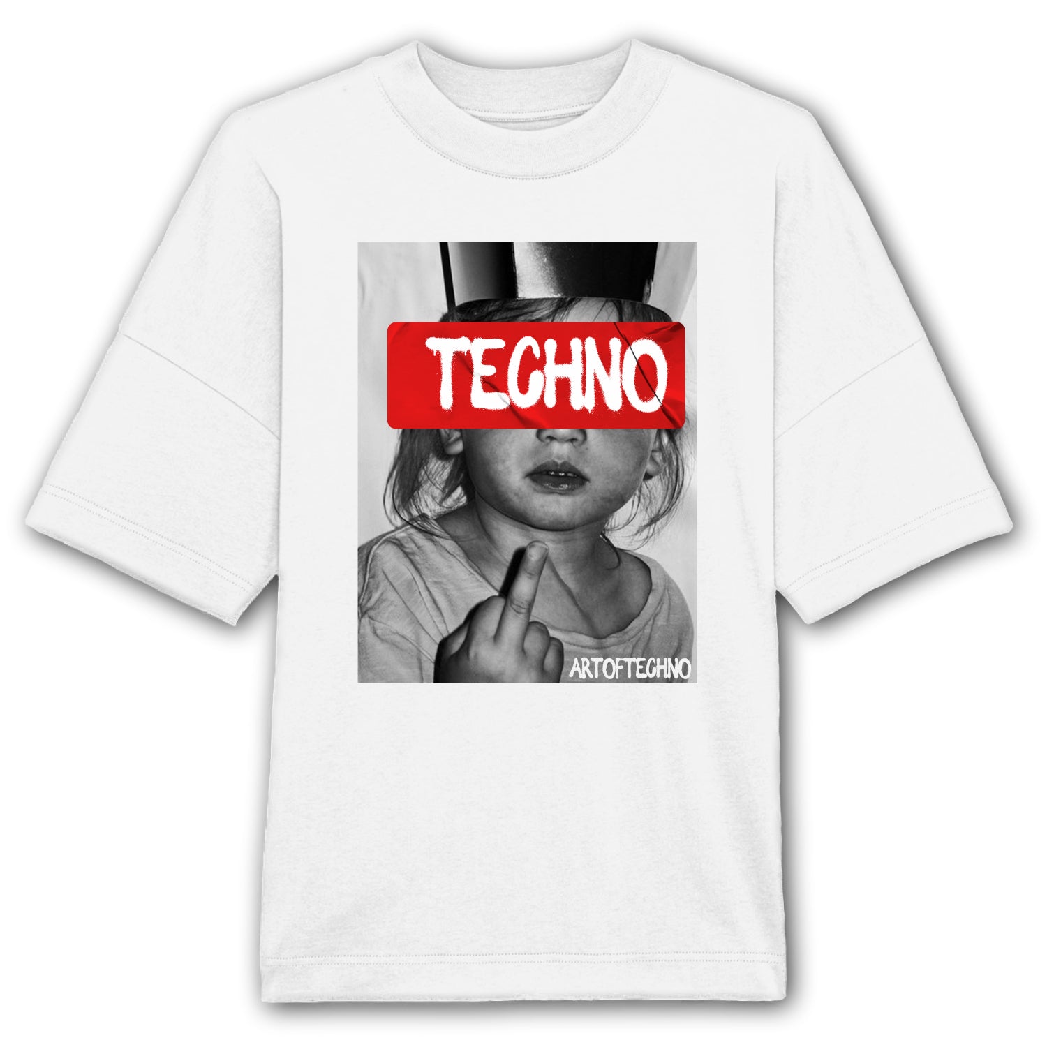 Camiseta extragrande con estampado frontal de Techno Princess