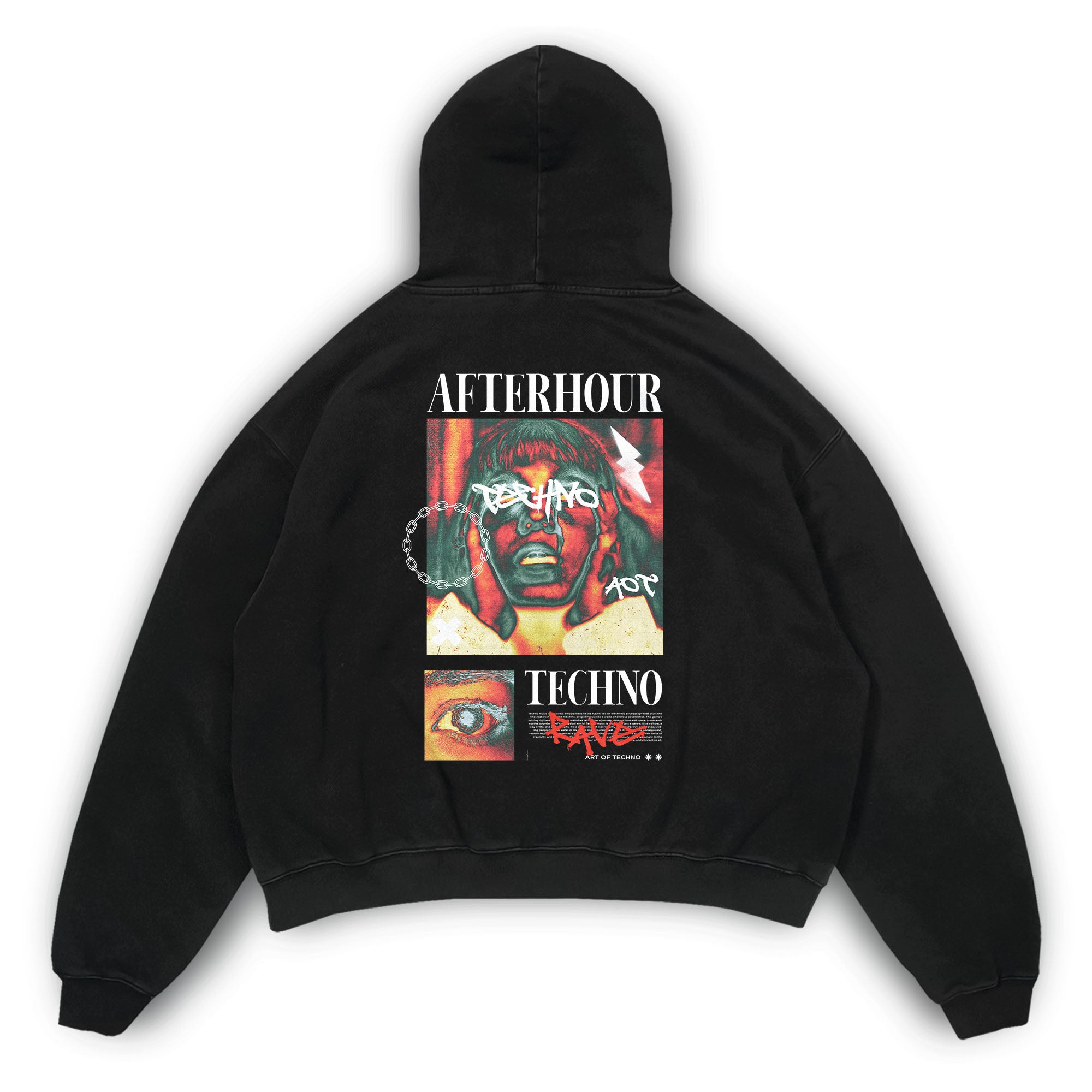 Felpa con cappuccio Afterhour Techno Oversize