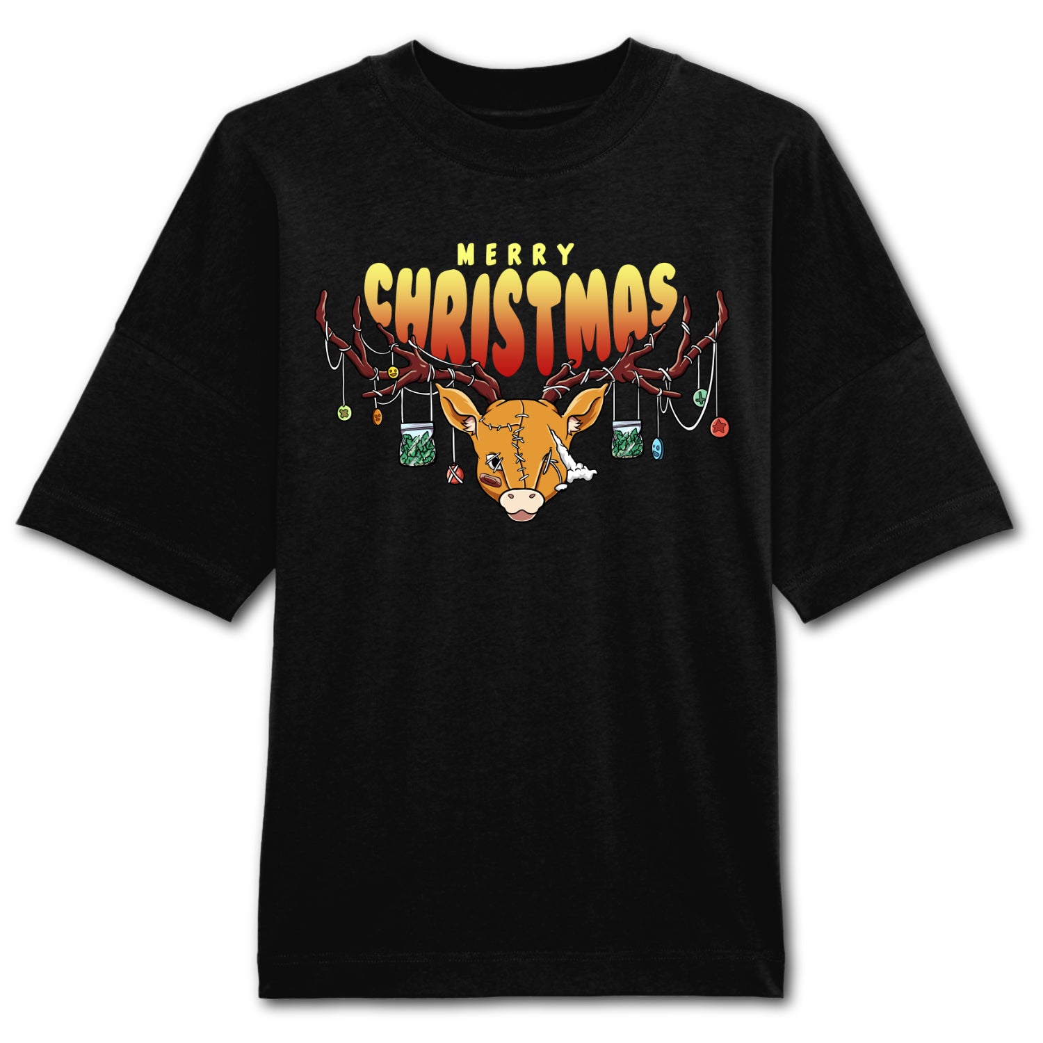 Camiseta extragrande Merry Christmas Raindeer unisex