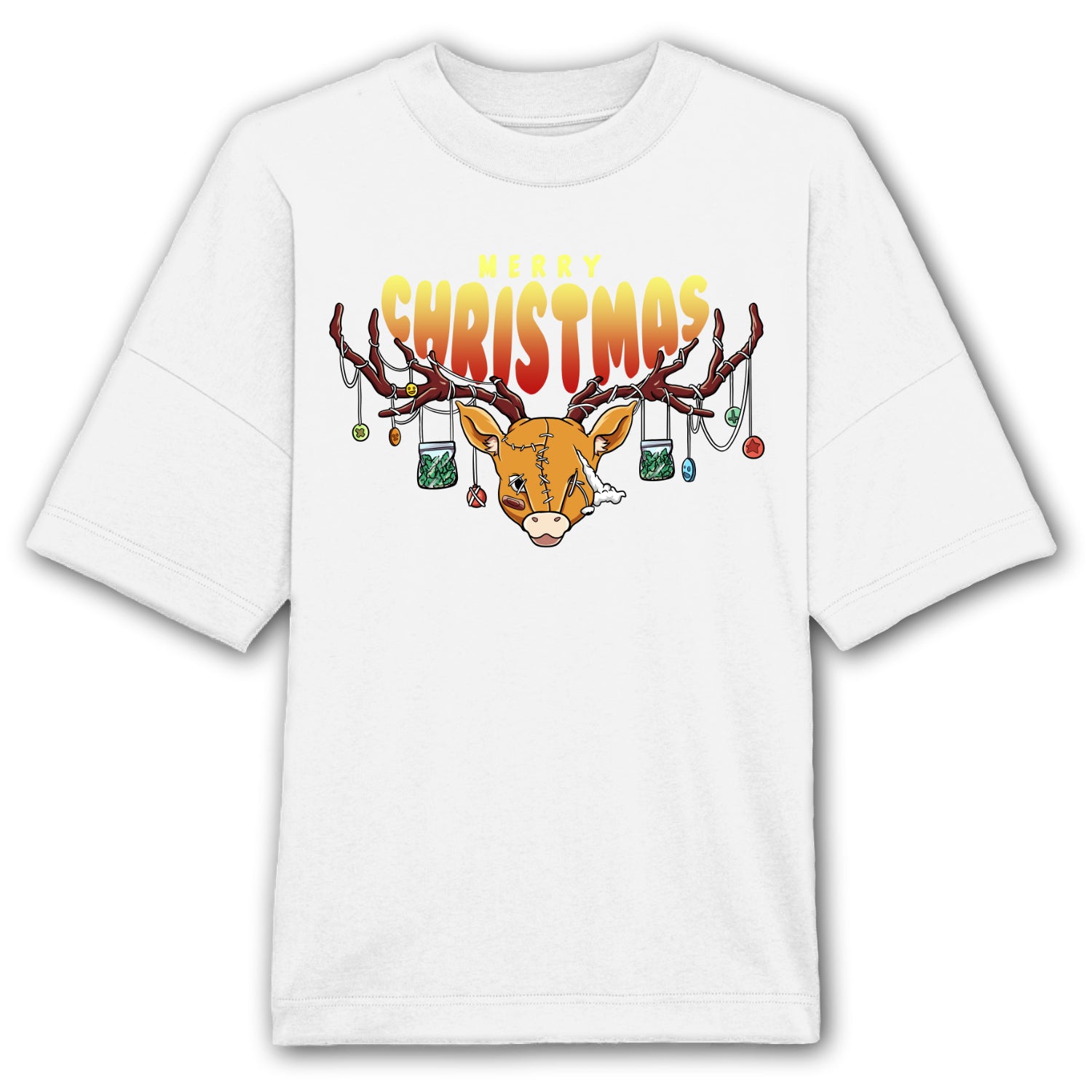 Merry Christmas Raindeer Oversized T-Shirt Unisex