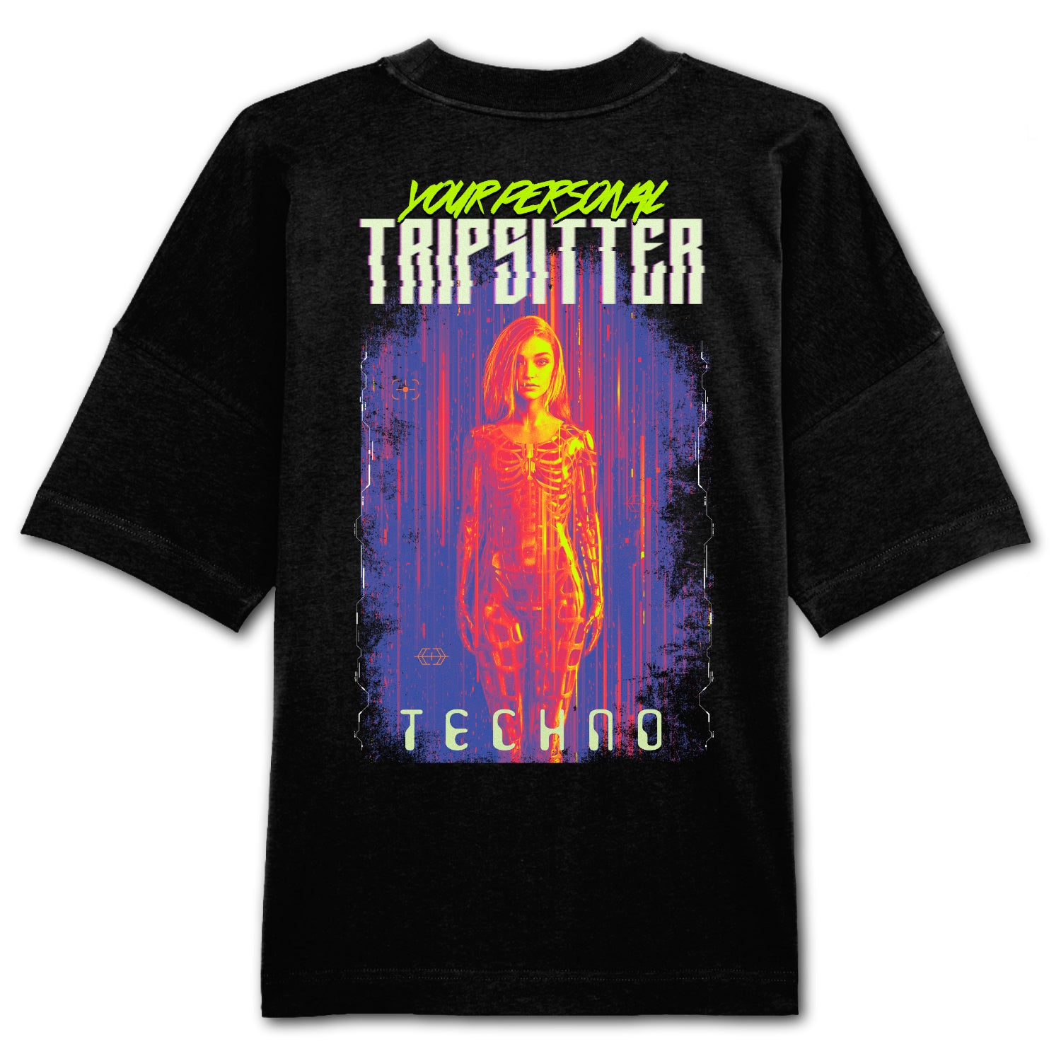 Personal Trip Sitter - Camiseta extragrande con parche en la espalda, unisex