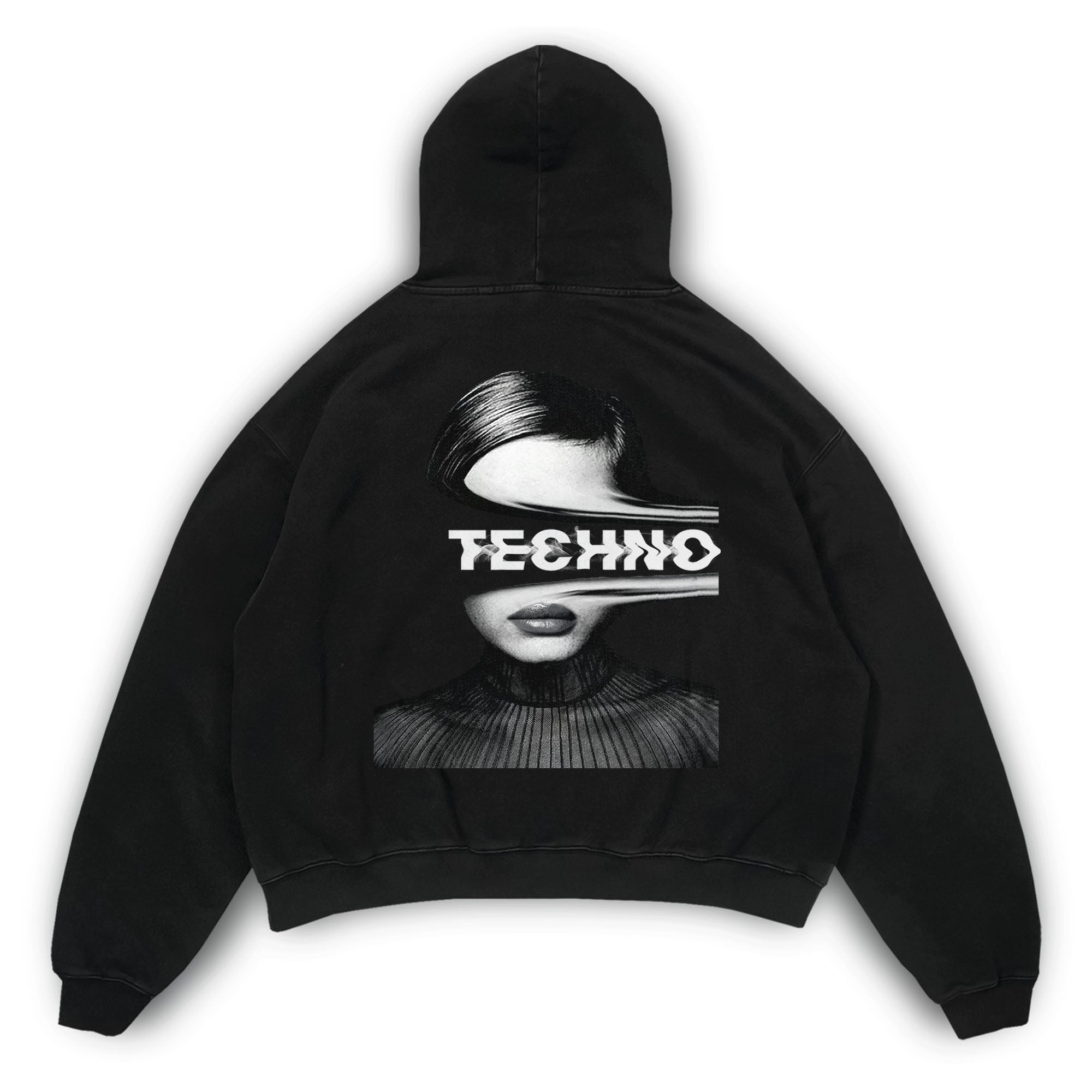 Techno Face Oversized Hoodie