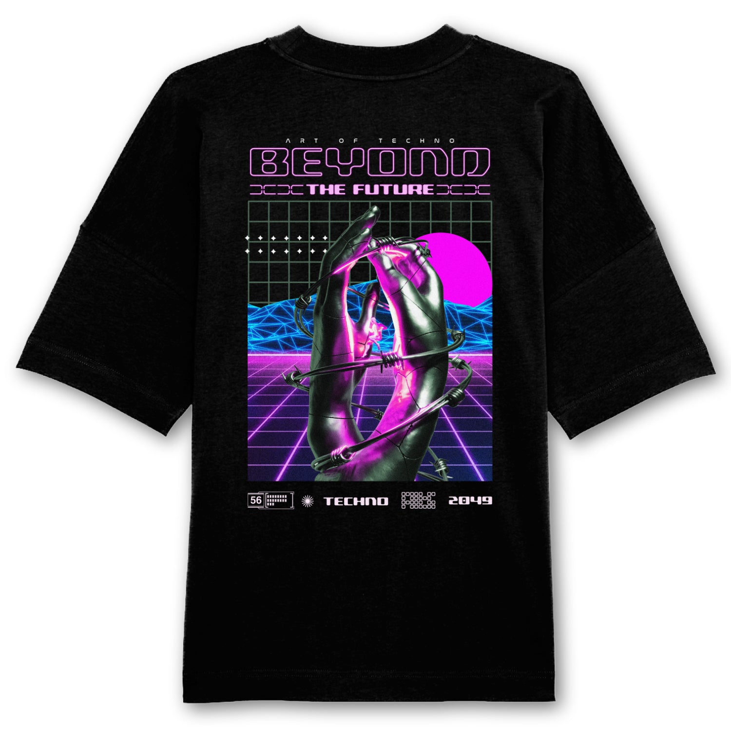 Camiseta extragrande con parche trasero de Beyond The Future