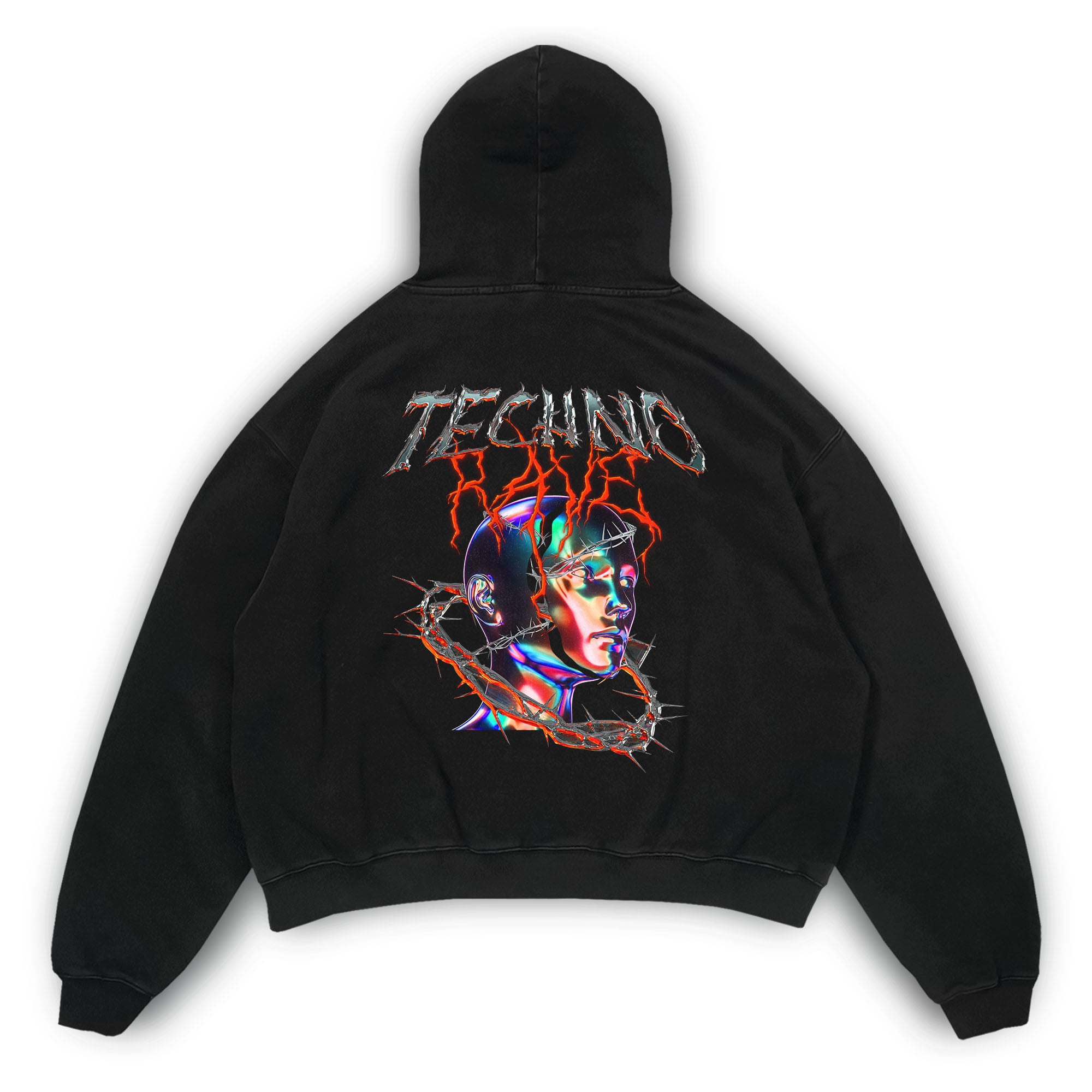 Steel Wire Techno Oversized Hoodie