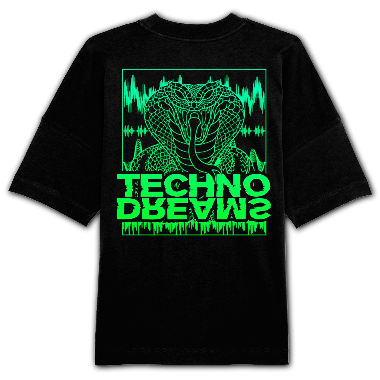 Camiseta extragrande con parche trasero Techno Snake