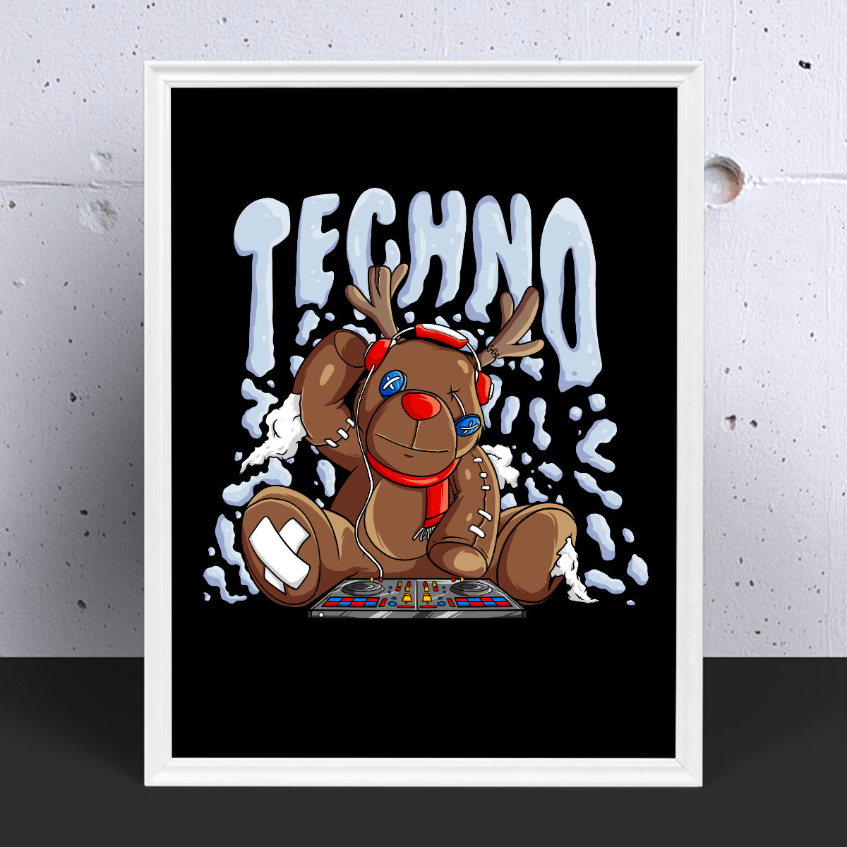 Techno Raindeer Poster