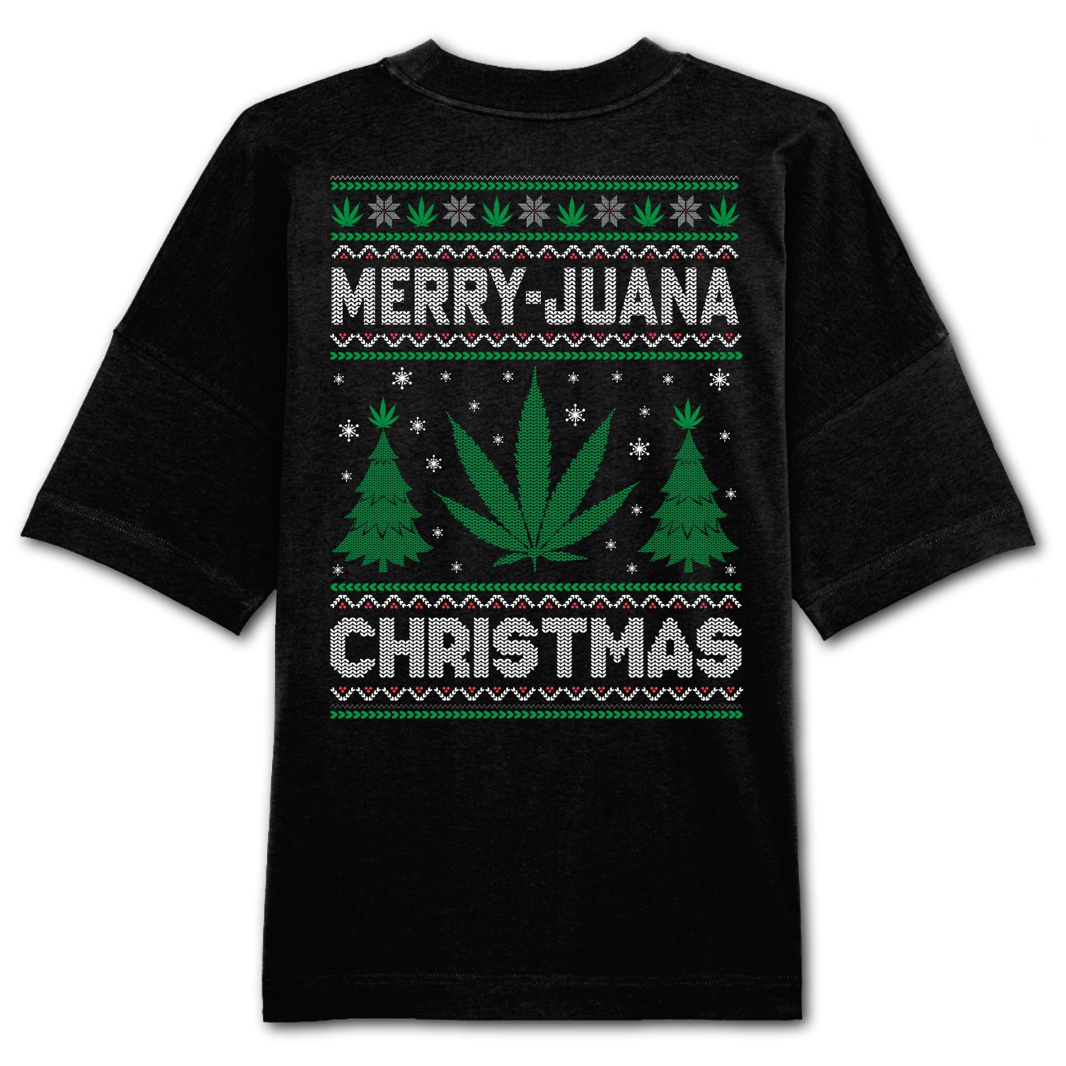 Camiseta extragrande con parche en la espalda de Merry Juana, unisex