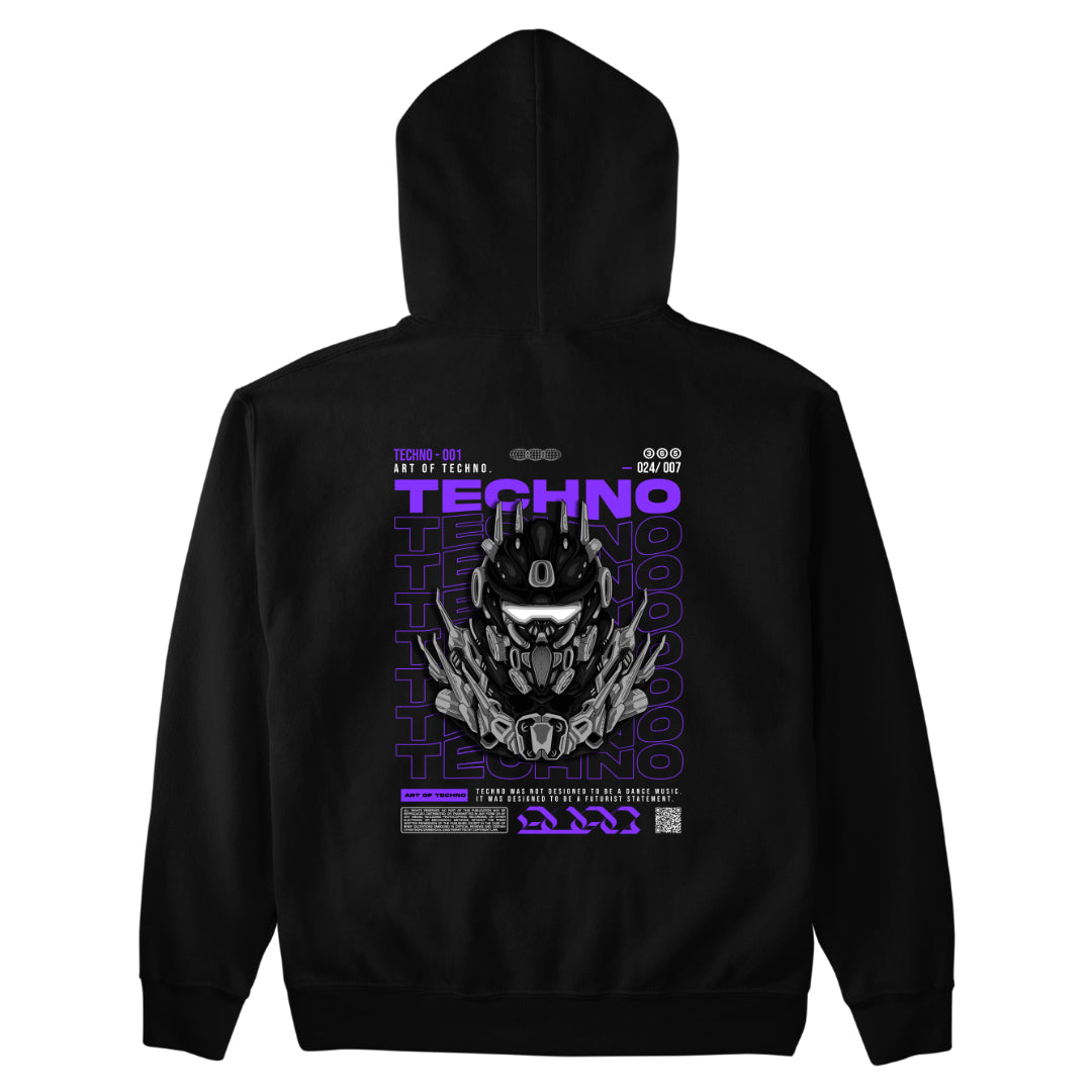 Purple Techno Backpatch Unisex Hoodie