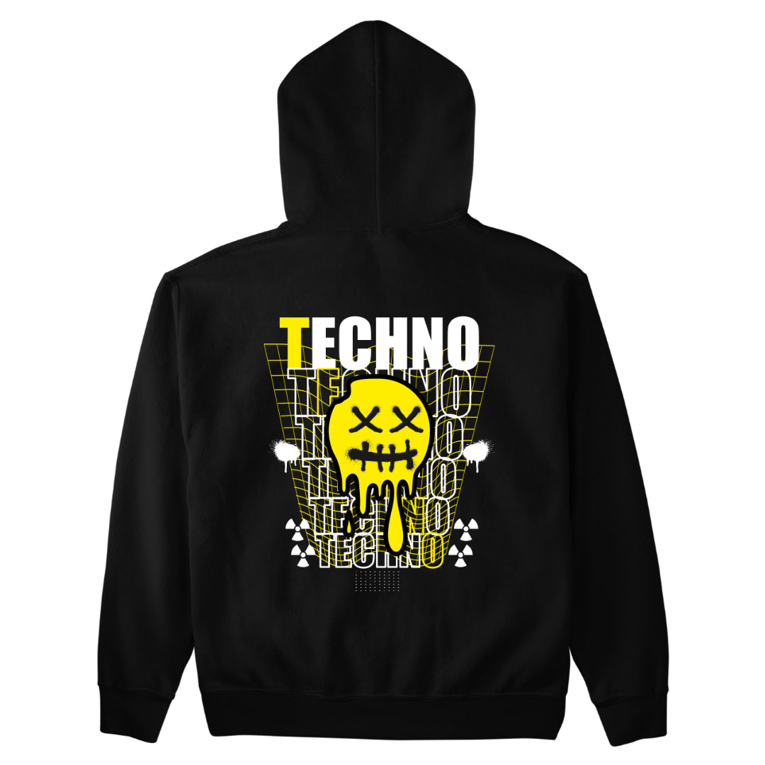 Techno Smiley Backpatch Unisex Hoodie