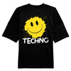 Techno Splash Smiley Oversized Backpatch T-Shirt Unisex