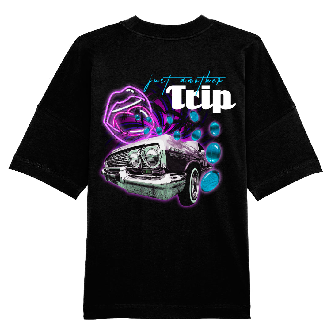 Just Another Trip camiseta extragrande con parche trasero unisex