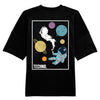 Techno Space camiseta extragrande con parche en la espalda unisex
