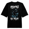 In Techno We Trust Camiseta extragrande con parche trasero unisex
